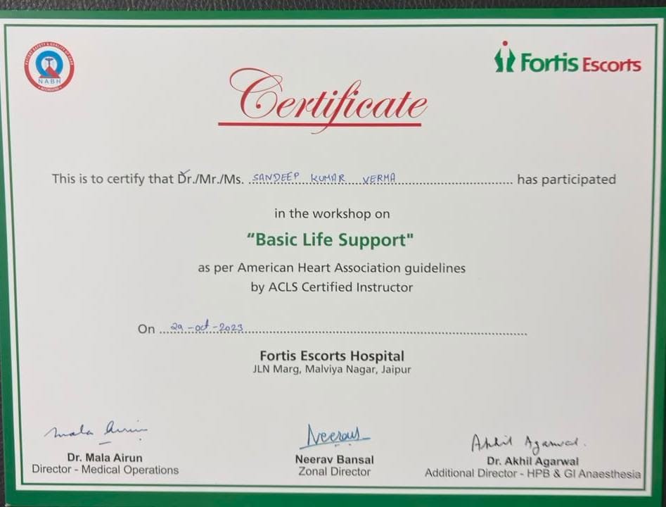 Basic Life Support — Fortis Escorts Hospital