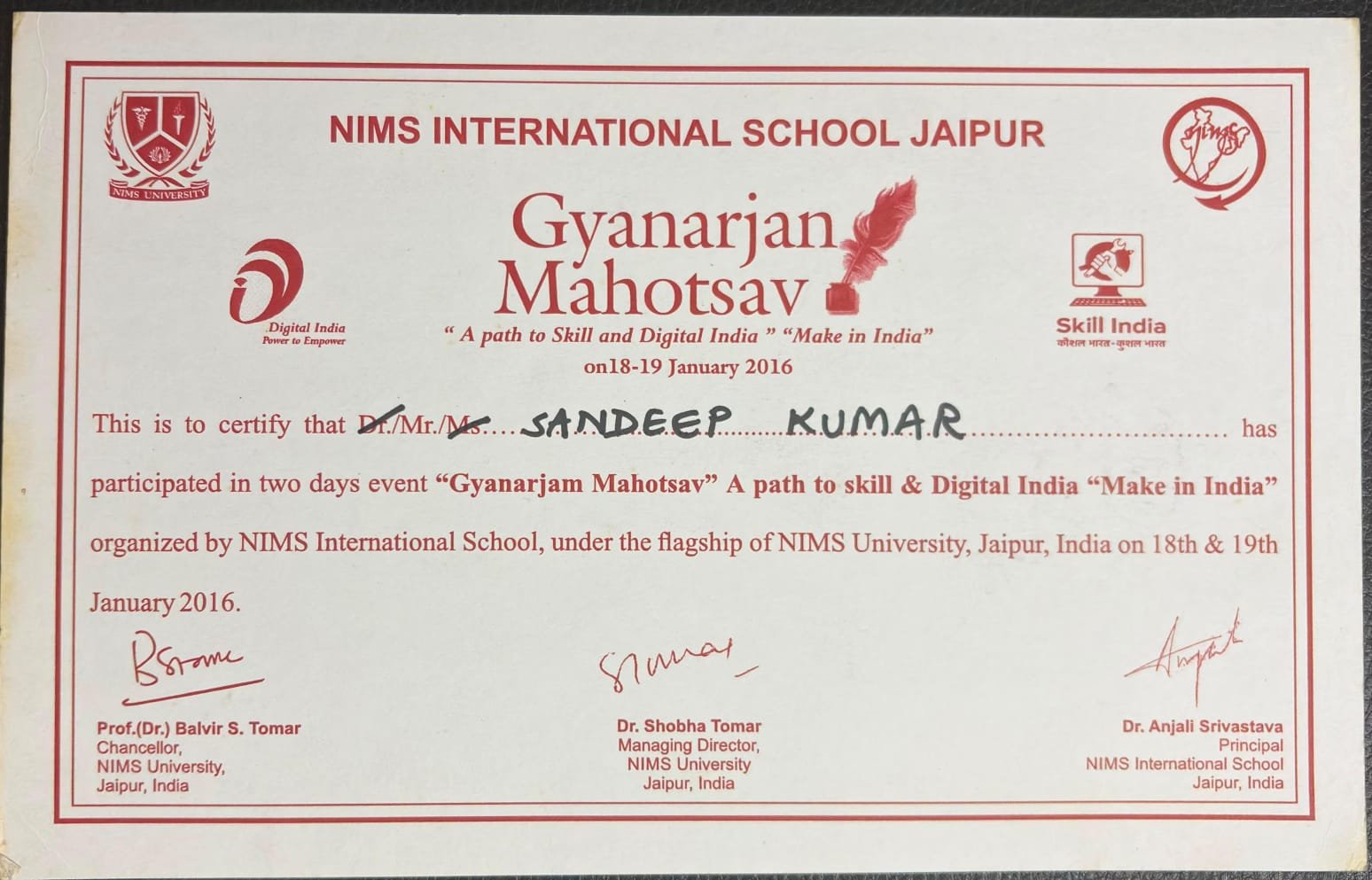 Gyanarjan Mahotsav — NIMS University, Jaipur